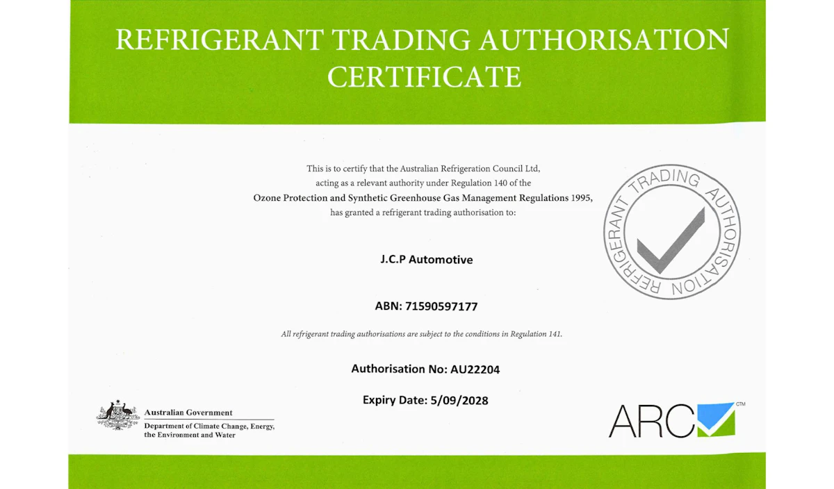JCP Automotive licenced to perform all automotive air conditioning services